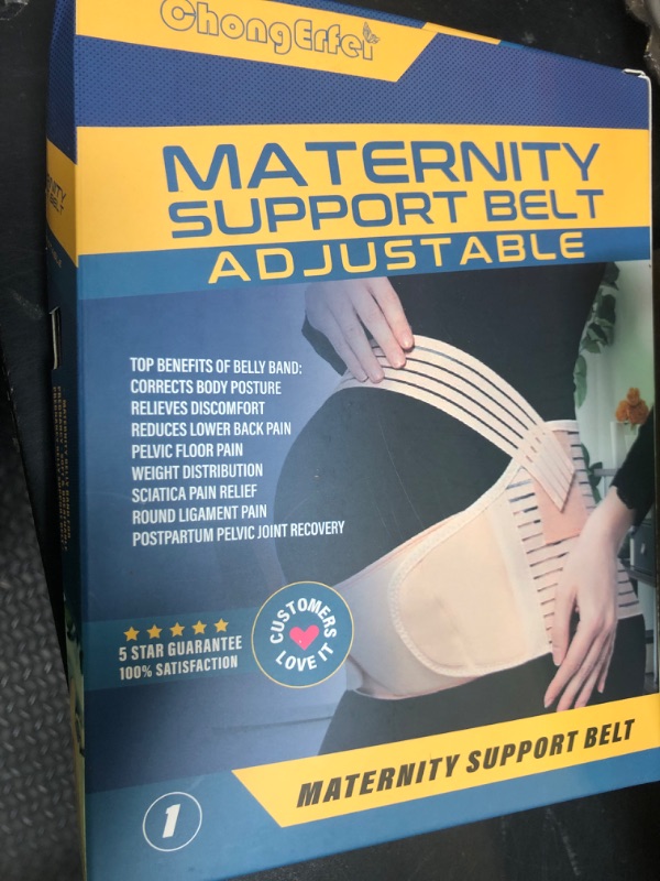 Photo 1 of ChongErfei Maternity Belt, Pregnancy 3 in 1 Support Belt for Back/Pelvic/Hip Pain, Maternity Band Belly Support for Pregnancy Belly Support Band (M: Fit Ab 35.5"-47.3", Black)