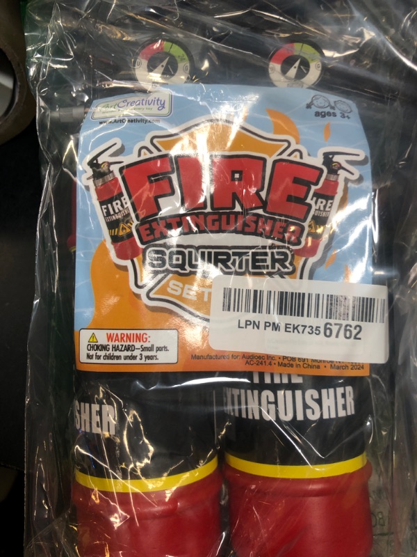 Photo 1 of ArtCreativity Fire Extinguisher Squirter Toy - Pack of 2-9 Inch Water Extinguisher with Realistic Design -Fun Outdoor Summer Toy - Great Firefighter Accessories for Kids - Novelty Gag Gift