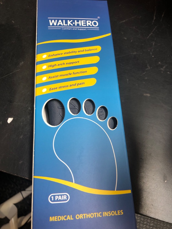 Photo 1 of Walkhero Plantar Fasciitis Inserts - Arch Support Orthotic Insoles for Flat Foot and Foot Pain, Everyday Comfort and Support (Mens 7-7 1/2 | Womens 9-9 1/2 Gray)