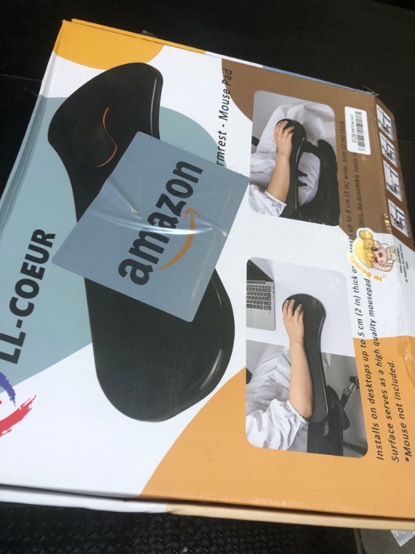 Photo 1 of LL-COEUR 2 Pack Arm Support Wrist Rest for Table and Chair, Ergonomic Armrest Desk Extender, Multifunctional Computer Mouse Pad Holder (2 x Black)