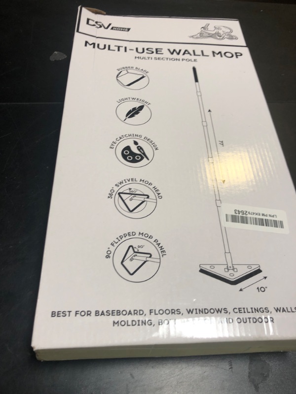 Photo 1 of DSV Standard Wall Mop, 77 Inches Long Handle Wall Cleaner with Squeegee, 3-in-1 Wall Cleaner Mop with 3 Microfiber and 3 Chenille Pads, 360° Wall Cleaning Tool for Ceiling, Baseboard, Window, Floor