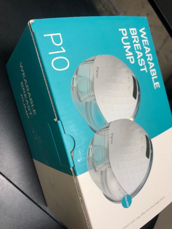 Photo 1 of Paruu P10 Hands Free Breast Pump Wearable, 338mmHg Strong Suction, Low Noise, 4 Modes & 9 Levels, Electric Breast Pump Portable, Smart Display, 19/21/24/28mm Insert/Flange, 2 Pack (White)