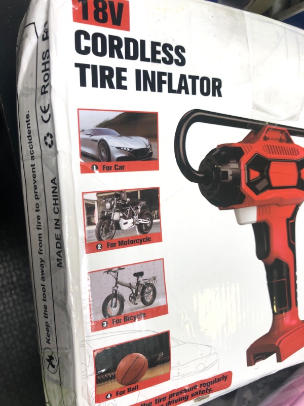 Photo 1 of Tire Inflator Air Compressor Compatible with Milwaukee for M18 Battery,160PSI Cordless Portable Electric Air Pump with Digital Pressure Gauge for Car Motorcycles Bike Sport Ball Auto(no battery)