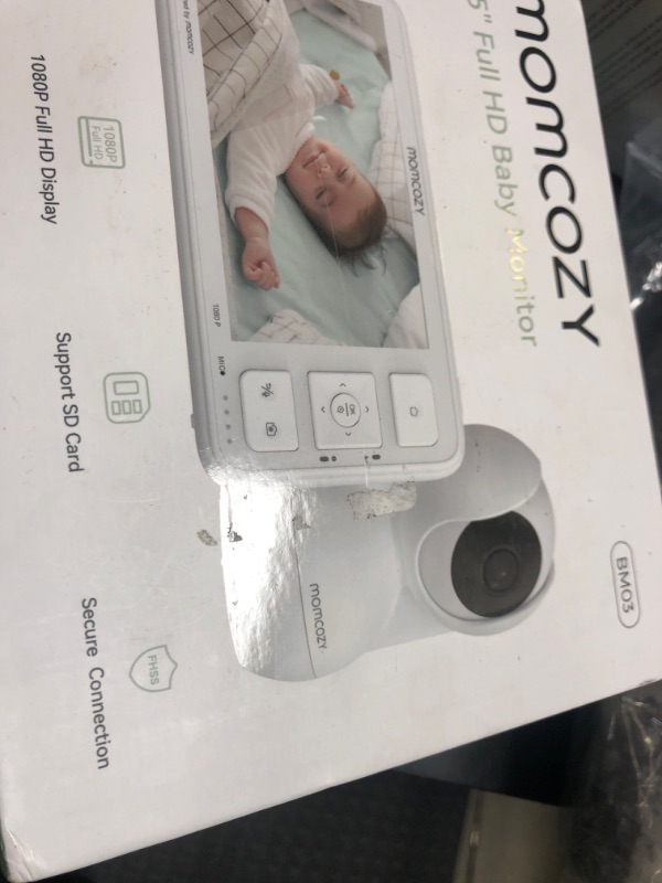 Photo 1 of Momcozy Video Baby Monitor, 5.5” 1080P Full HD Baby Monitor with Camera No WiFi, Infrared Night Vision, 5800mAh 120-hrs Battery, ECO, VOX, 2-Way Audio, 1640ft Range, Record and Rewind Locally, BM03