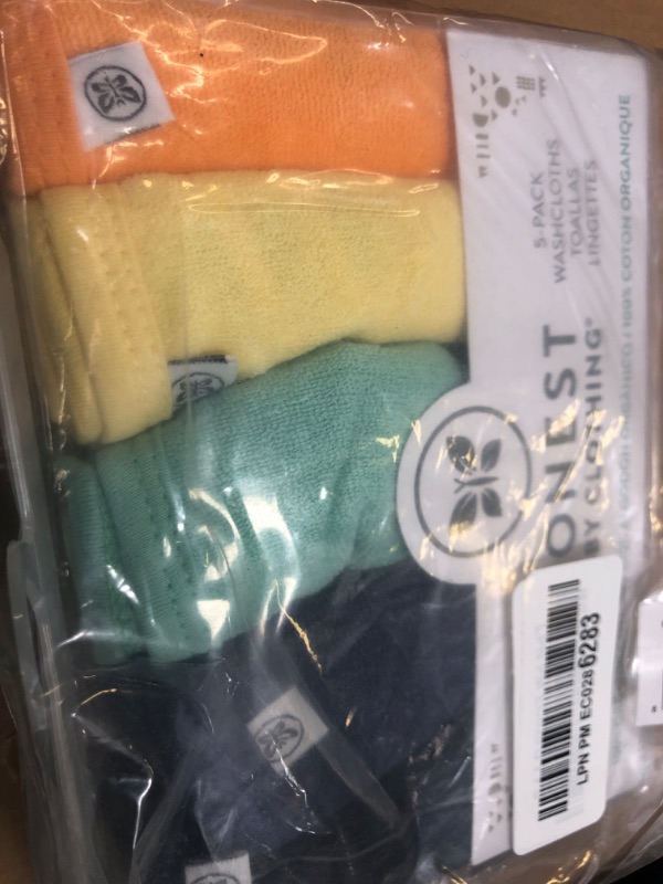 Photo 1 of HonestBaby Unisex Baby Organic Cotton Washcloth Multi-Pack Winter Accessory Set, 5-Pack Rainbow Blue, One Size