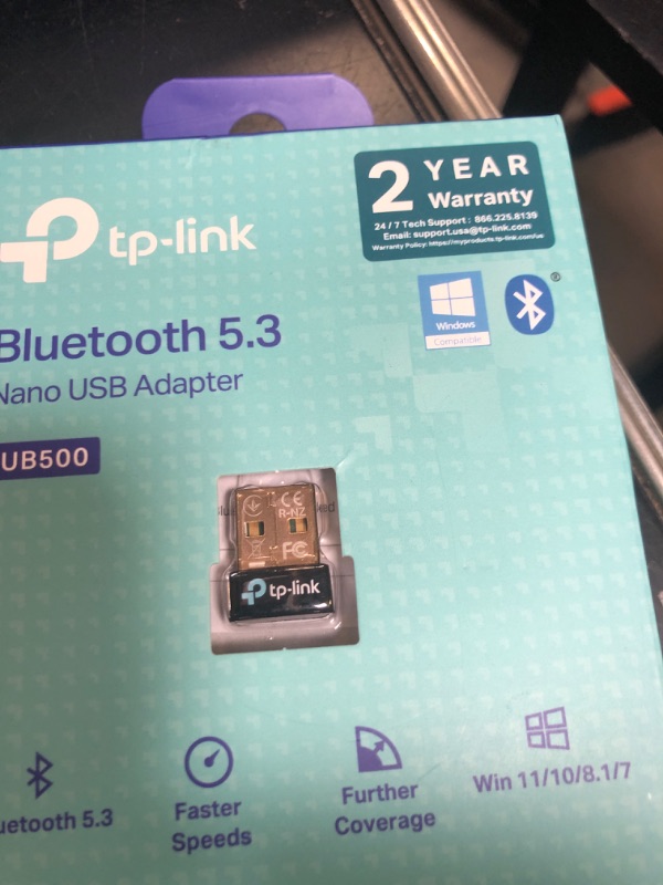 Photo 1 of TP-Link USB Bluetooth Adapter for PC, Bluetooth 5.0/5.3 Dongle Receiver, Plug and Play, Nano Design, EDR & BLE, Supports Windows 11/10/8.1/7 for Desktop, Laptop, PS5/PS4/Xbox Controller (UB500)