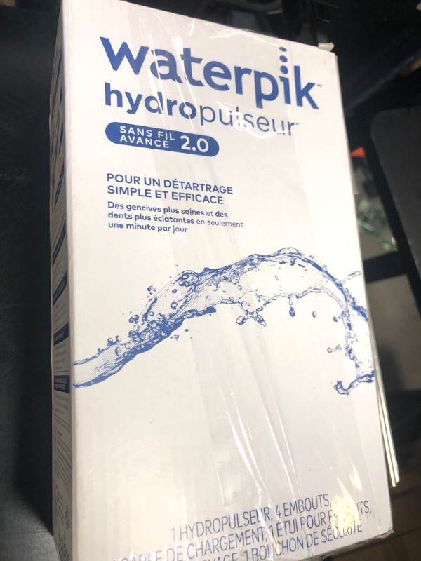 Photo 1 of Waterpik Cordless Advanced 2.0 Water Flosser For Teeth, Gums, Braces, Dental Care With Travel Bag and 4 Tips, ADA Accepted, Rechargeable, Portable, and Waterproof, Blue WP-583, Packaging May Vary