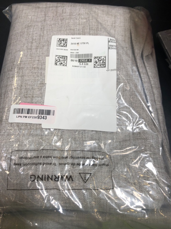 Photo 1 of Novecozy 100% Blackout Curtains 108 Inches Long, Linen Thermal Insulated Curtains & Drapes for Bedroom/Living Room, Rod Pocket/Back Tab/Hook Belt/Ring Clips (2 Panels, W50 x L108, Greyish White)