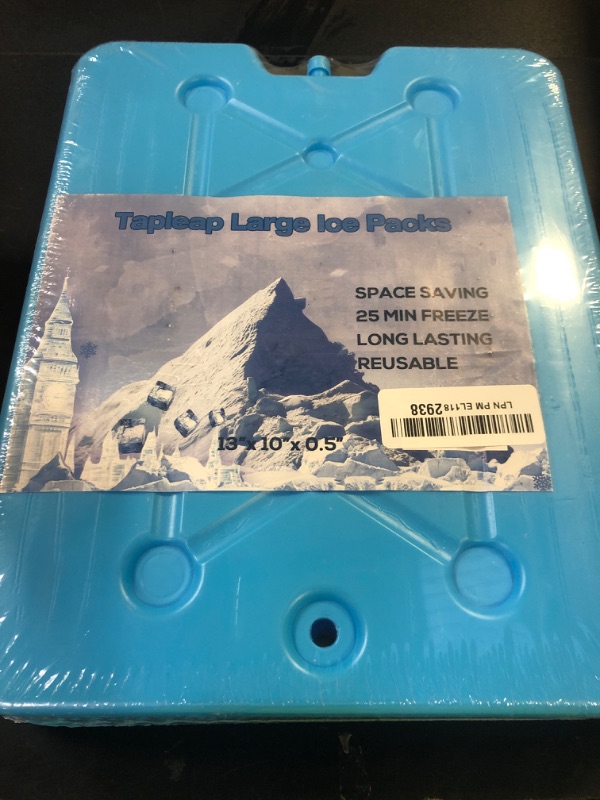 Photo 1 of Tapleap XL Large Ice Packs for Coolers - Slim Freezer Packs for Camping- Long Lasting Reusable Dry Ice Blocks, 13 x 10 x 0.5 inch, Quick Freeze - Set of 4