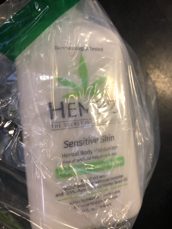 Photo 1 of Hempz Sensitive Skin Herbal Moisturizer: Soothing Lotion with Oatmeal, Shea Butter, Hemp, Cocoa, Mango Seed - 17 Fl Oz