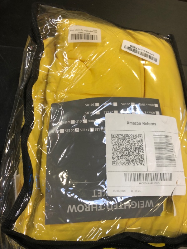 Photo 1 of Weighted Blanket for Adults 20lbs, 48"x72" Twin Size, Cooling Heavy Blanket for 130-220lbs with Premium Glass Beads, Soft Thick Big Blankets for All-Season Sleeping Comfort Breathable, Yellow
