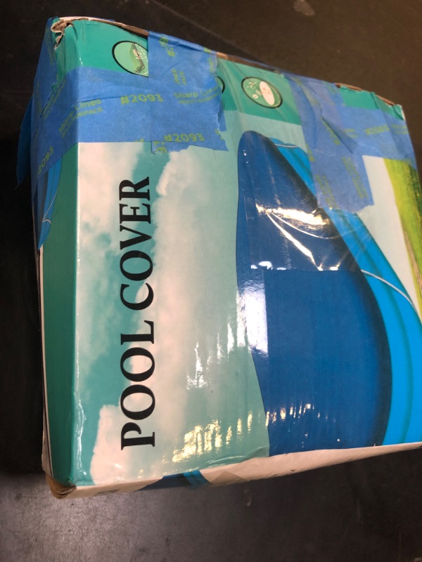 Photo 1 of Inflatable Pool Cover for 120in x 72in Rectangle Swimming Pool, Rectangular Pool Covers, Built-in Elastic Dustproof Rainproof Foldable Above Ground Pool Cover (Blue, 120in x 72in)
