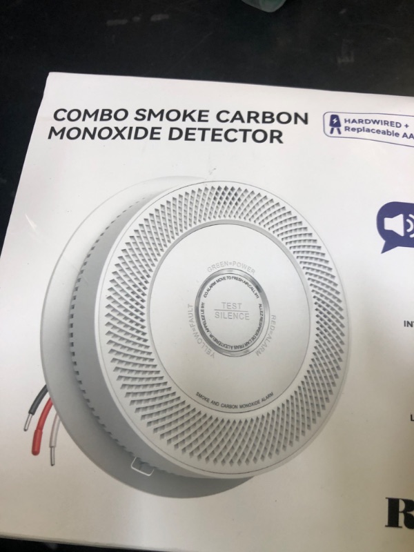 Photo 1 of SITERLINK Hardwired Smoke and Carbon Monoxide Detector with Voice Alert,Wired Interconnected Smoke Alarm and Carbon Monoxide Detector Battery Backup,Fire Alarms and CO Detector for Home, 1-Pack