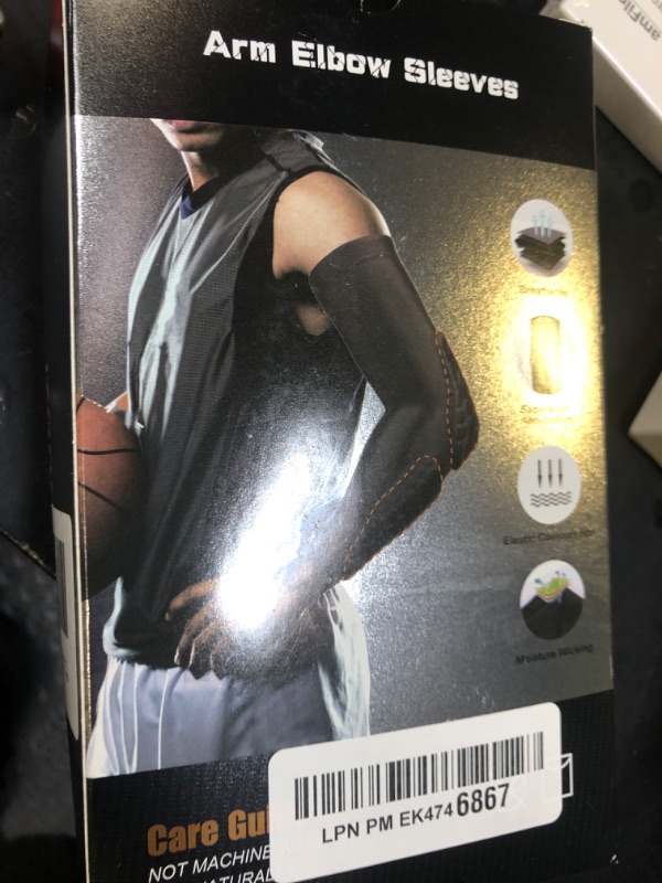 Photo 1 of GUOZI Arm Elbow Sleeves, [2 Pack] Honeycomb Crashproof Arm Elbow Pads for Youth Adult Sports Football Basketball Volleyball