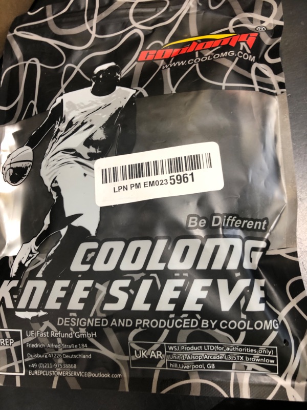 Photo 1 of COOLOMG Basketball Knee Pads Youth Kids Adult Football Protective Padded Knee Compression Sleeves Black XS