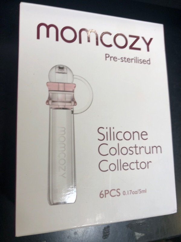Photo 1 of Momcozy Colostrum Collector Reusable Breast Milk Collector with Storage Case and Cotton Wipe, Portable Colostrum Container BPA Free, Multi-Use Collector 5ml-6pcs