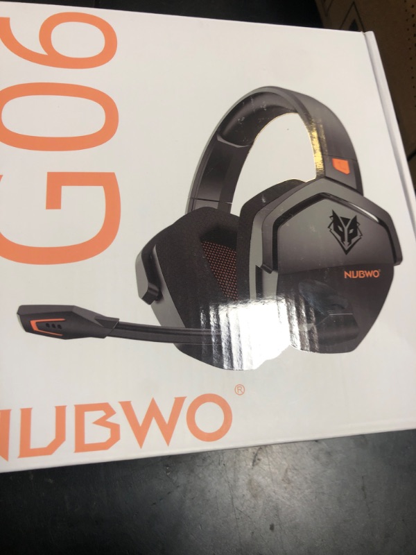 Photo 1 of NUBWO G06 Dual Wireless Gaming Headset with Microphone for PS5, PS4, PC - 23ms Low Latency Audio - 100-Hour of Playtime - 50mm Drivers (Black-Orange)