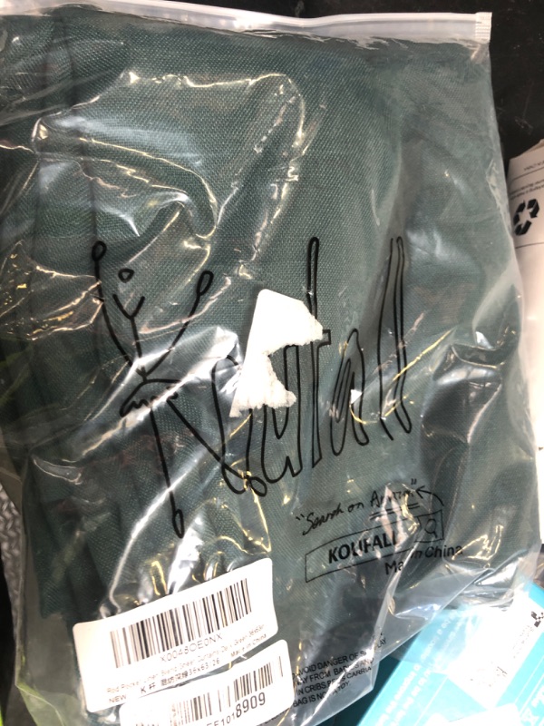 Photo 1 of KOUFALL Dark Green Curtains 63 Inch Length 2 Panel Set,Light Filtering Deep Green Semi Sheer Linen Curtains Draperies 63 Inches Long for Bedroom Living Room,Emerald Forest Green