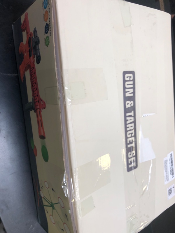 Photo 1 of Shooting Games Toys for Age 5 6 7 8 9 10+ Year Old Boys, Kids Toy Sports & Outdoor Game with Moving Shooting Target & 2 Popper Air Toy Guns & 24 Foam Balls, Gifts for Boys and Girls