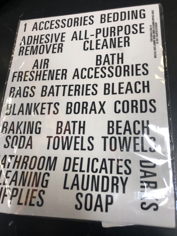 Photo 1 of Talented Kitchen 162 Pieces Laundry Room Labels, Bold All Caps Black Print on Clear Stickers for Linen Closet, Cleaning Supplies (Water Resistant) - Labels for Laundry Room Organization