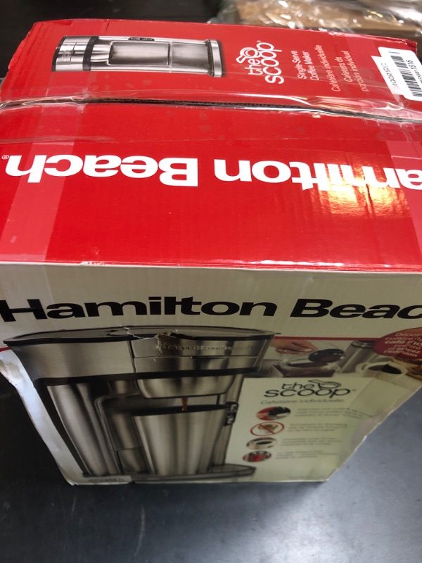 Photo 1 of Hamilton Beach The Scoop Single Serve Coffee Maker & Fast Grounds Brewer, Brews in Minutes, 8-14oz. Cups, Stainless Steel
