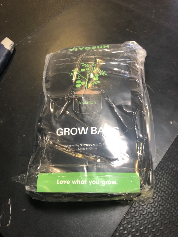 Photo 1 of VIVOSUN 5-Pack 5 Gallon Grow Bags Heavy Duty 300G Thickened Nonwoven Plant Fabric Pots with Handles