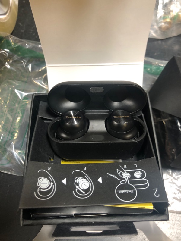 Photo 1 of Technics Reference Class Hi-Fi Wireless Earbuds, Dolby Atmos with Head Tracking, Adaptive Noise Cancelling, 3 Device Multipoint, 10-hr Battery, Wireless Charging, Improved Fit - EAH-AZ100-K (Black)