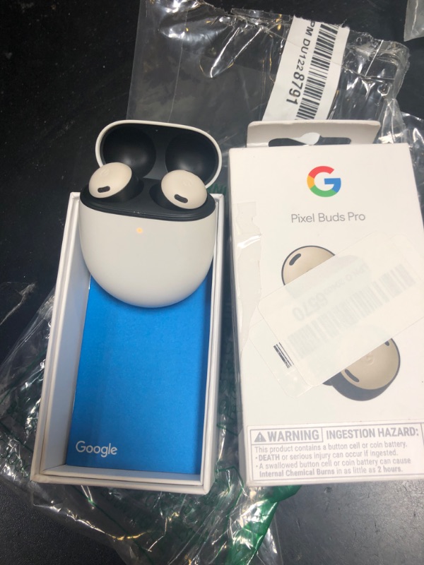 Photo 1 of Google Pixel Buds Pro - Noise Canceling Earbuds - Up to 31 Hour Battery Life with Charging Case[2] - Bluetooth Headphones - Compatible with Android - Porcelain
