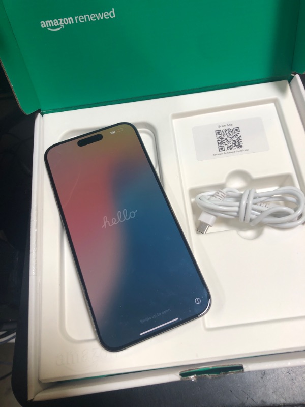Photo 1 of Apple iPhone 15 Pro Max, 1TB, Natural Titanium - Unlocked (Renewed Premium)