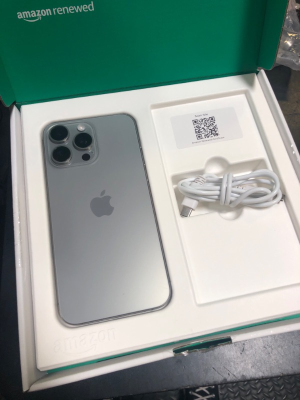 Photo 1 of Apple iPhone 15 Pro Max, 1TB, Natural Titanium - Unlocked (Renewed Premium)