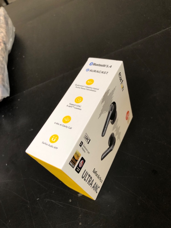 Photo 1 of EarFun Air Pro 4 Adaptive Hybrid Noise Canceling Wireless Earbuds, Qualcomm Snapdragon Sound, aptX™ Lossless, 6 Mics AI CVC 8.0 Call, LDAC Hi-Res Audio, 52H Playtime, Bluetooth 5.4, in-Ear Detection