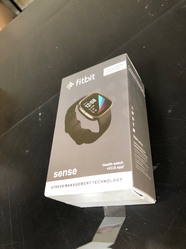 Photo 1 of Fitbit Sense Advanced Smartwatch with Tools for Heart Health, Stress Management & Skin Temperature Trends, Carbon/Graphite, One Size (S & L Bands Included)