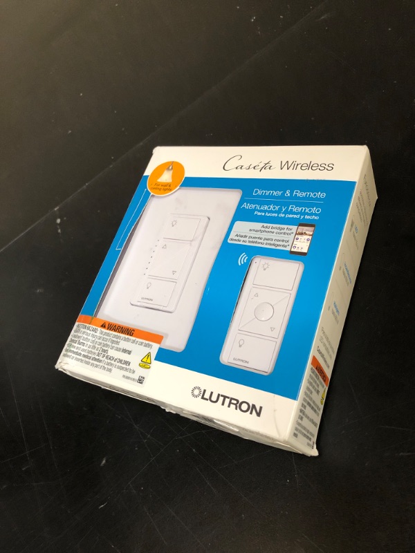 Photo 1 of Lutron Caseta Original Smart Dimmer Switch Kit, 2 Dimmer Switches, 2 Wall Plates, 2 Pico Remotes, and Smart Hub, Works with Alexa, Apple Home, Google Home, 3 Way, 150W, No Neutral, P-BDG-PKG2W-A
