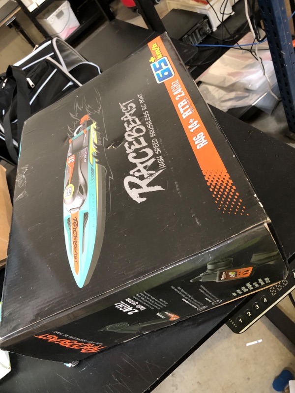 Photo 1 of TOPCHOIC Brushless RC Boat 40+MPH, Remote Control Boats for Adults Kids, 19" Big Racing Boat for Salt Water Lake River with Self-Righting, LED Lights, Fishing Function Fast High Speed with Carry Bag