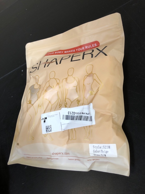 Photo 1 of SHAPERX Shapewear for Women Tummy Control Bodysuit Mid Thigh Butt Lifter Body Shaper Shorts?SZ5218-2-Beige-S/M