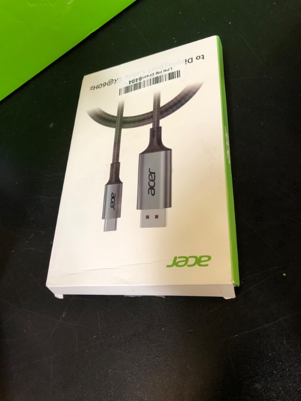 Photo 1 of acer USB C to DisplayPort Cable 6.6 FT (4K@60HZ 2K@165Hz), Type-C to DisplayPort Cord (Sturdy Aluminum, Plug & Play) Thunderbolt 3/4/5 Compatible with MacBook Pro/Air, iPhone 16 Pro/Max, XPS, Surface