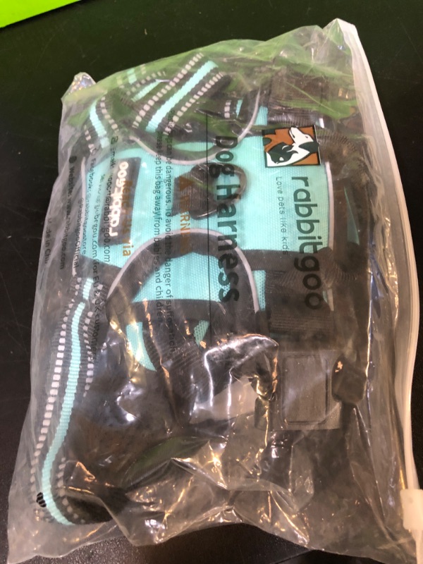 Photo 1 of rabbitgoo Dog Harness No Pull with 2 Leash Clips, Adjustable Soft Padded, Reflective Oxford No Choke Pet Vest with Easy Control Handle for Medium Sized Dogs, Turquoise, M