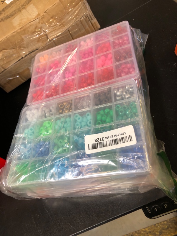 Photo 1 of QUEFE 4900pcs Pony Beads Kandi Bracelet Kit, Friendship Bracelet Making Kit with 84 Colors Kandi Beads, Hair Beads and Letter Heart for Craft Gifts Bracelets Jewelry Making with Elastic Strings