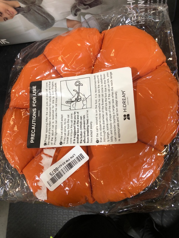 Photo 1 of H HIDREAM Cat Cone Collar,Cute Waterproof Recovery Collar,Anti-Bite Lick Wound Healing Safety Elizabethan e Collar for Cats,Orange Pumpkin Halloween Costume, HDY01-005M