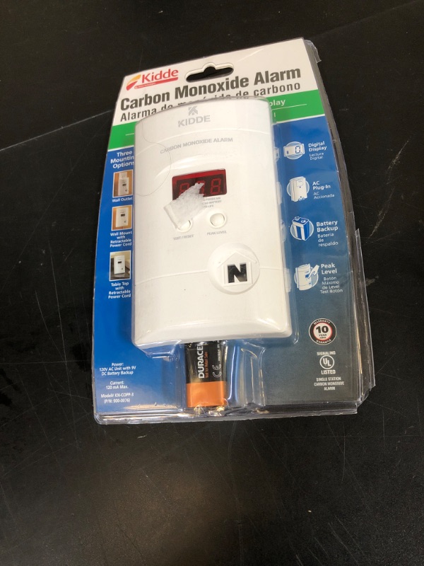 Photo 1 of Kidde Carbon Monoxide Detector, Plug In Wall with 9-Volt Battery Backup, Digital LED Display