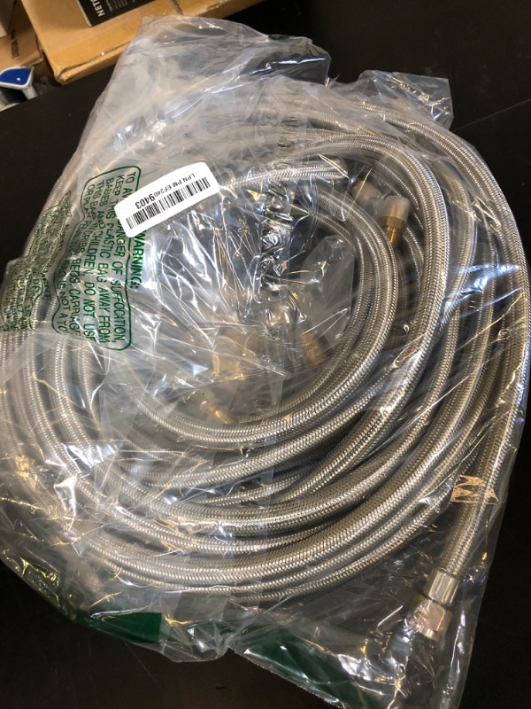 Photo 1 of 24 FT Propane Hose Extension-High Pressure Braided Gas Line Hose Propane Conversion Kit for BBQ Grill, Fire Pit, Heater (24FT)