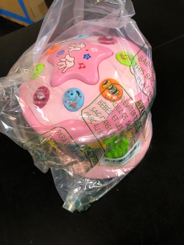 Photo 1 of Hapyland Baby Toys 6-12 Months Girl Gifts: Babies Ocean Rotating Light Up Musical Toys for Toddlers 1 2 Year Old Crawling Learning Infant Toy 6 7 8 9 10 11 12 Months Old Baby Girl Gift (Pink)