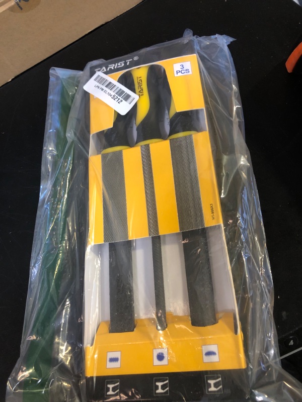 Photo 1 of TARIST Metal File Set, 3-Piece, 8-inch,Professional Carbon Steel File, Includes Flat/Half-Round/Round,Work for Metal, Wood and More