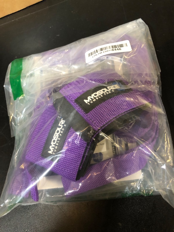 Photo 1 of Myosource Kinetic Bands Tumble Pro X Ankle Straps Kit – Cheerleading Standing Tumbling Equipment, Gymnastics Backhandspring Trainer – Includes Flexibility Stunt Stretch Strap – Purple
