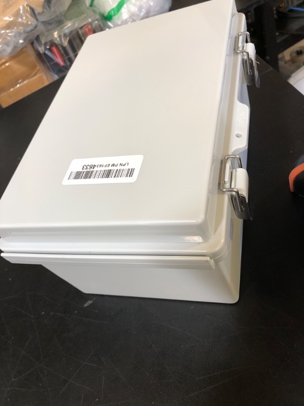 Photo 1 of Gratury Junction Box, IP67 Waterproof Plastic Enclosure for Electrical Project, Hinged Grey Cover, Includes Mounting Plate and Wall Bracket 290×190×140mm (11.4"×7.5"×5.5")