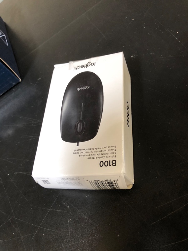 Photo 1 of Logitech B100 Wired Mouse for Computer and Laptop, USB Corded Mouse, Right or Left Hand Use - Black