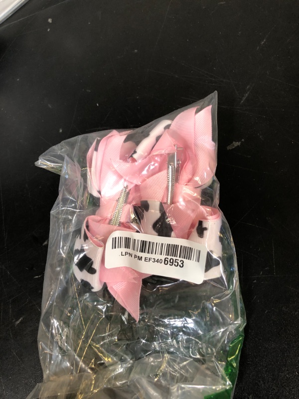 Photo 1 of 2PCS Bow Hair Clip,Cow Print Hair Bow Clips for Girls,Hair Bows for Girls,Pink Cow Bow Alligator Clips Hair Accessories for Toddlers Children Birthday Party Outfit Decor Gift