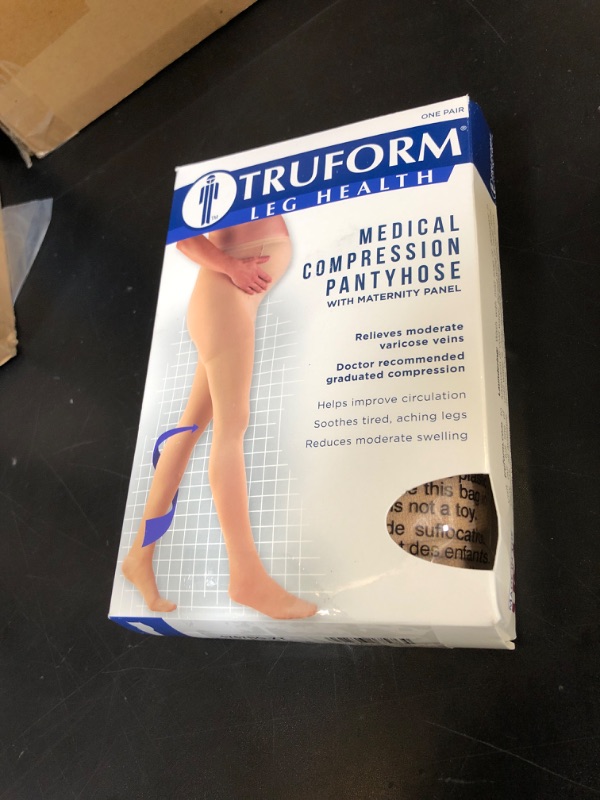 Photo 1 of Truform 20-30 mmHg Maternity Compression Pantyhose, Tummy Support for Pregnant Bumps, Beige, X-Tall
