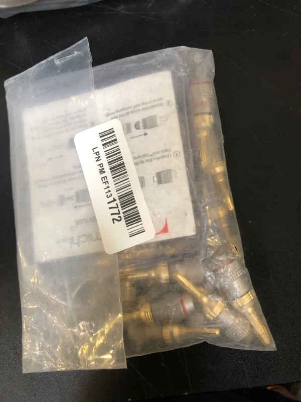 Photo 1 of Nakamichi FanLock Excel Series 24k Gold Plated Banana Plug 10 AWG - 18 AWG Gauge Size 4mm for Speakers Amplifier Hi-Fi Stereo Home Theatre Radio Audio Wire Cable Quick Connector, 24 Pcs (12-Pairs)