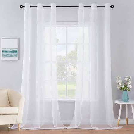 Photo 1 of MIULEE Solid Color Sheer Curtains